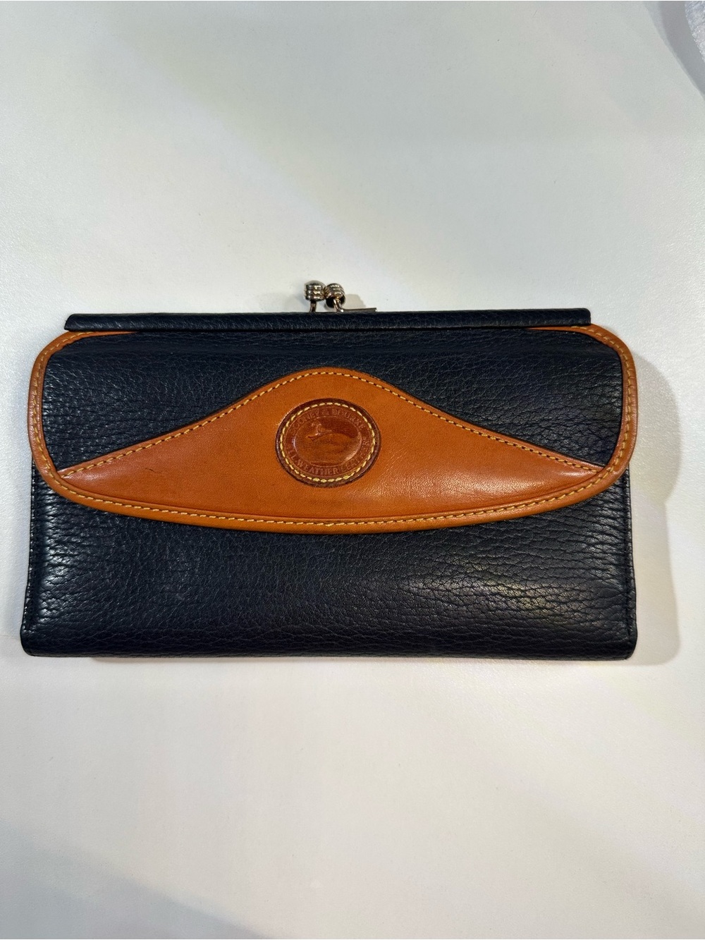Vintage Dooney & Bourke AWL Navy Checkbook Wallet – Made in USA